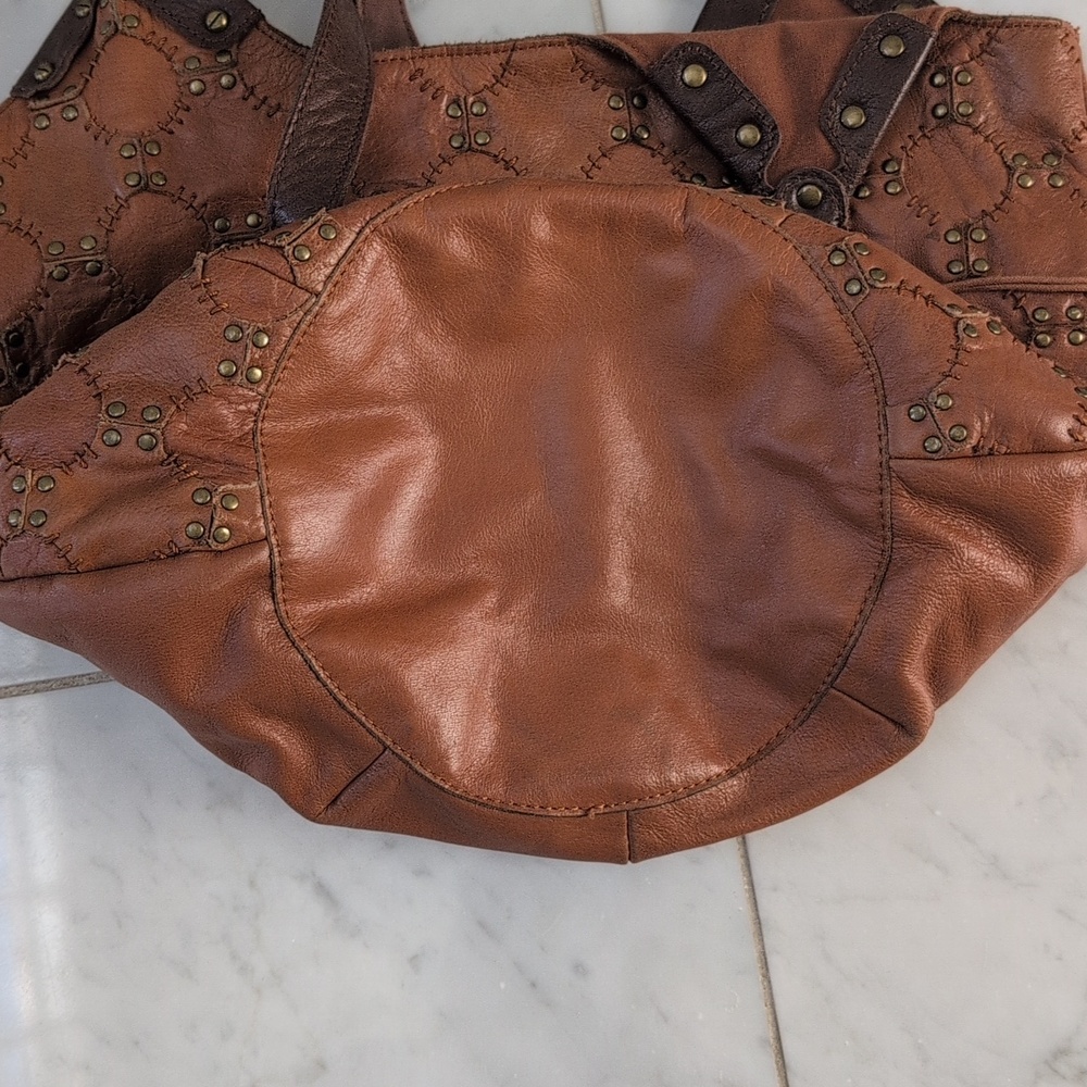 The Sak Brown Studded Leather Shoulder Bag - Picture 6 of 13